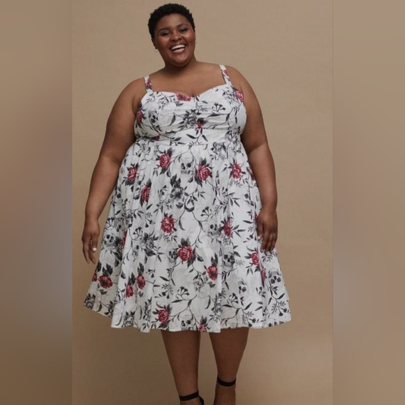 torrid Dresses & Skirts - Floral Skull Print Dress